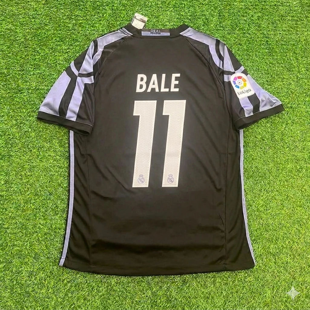 Gareth Bale 11- Real Madrid 2016 Black Retro Football Jersey
