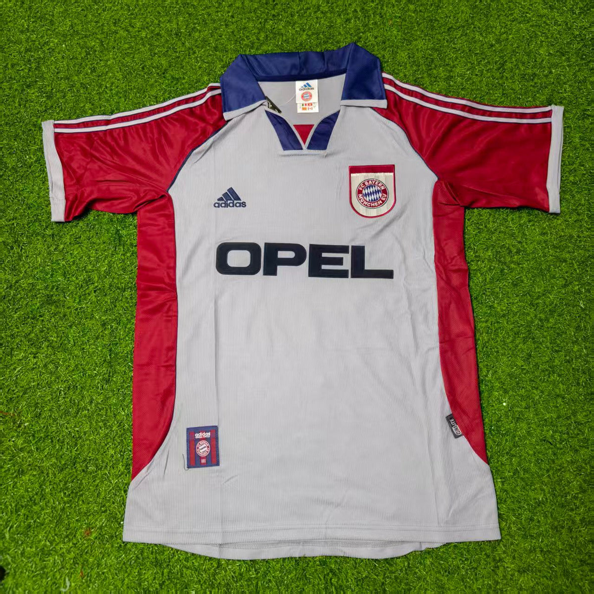 Giovane Elber Bayern Munchen 1998-1999 Auswarts Retro Fussballtrikot Grau