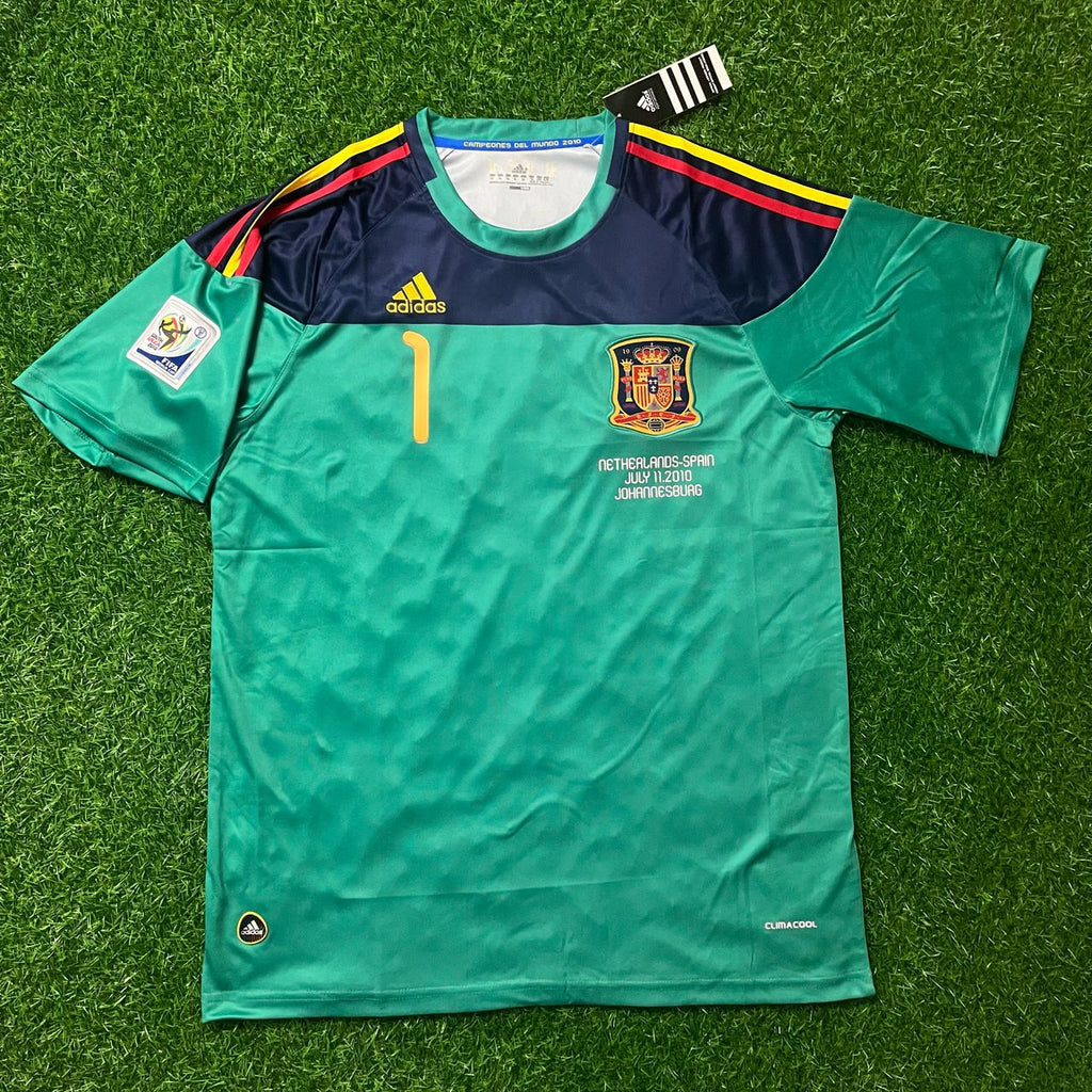 Iker Casillas Spain 2010 World Cup Final Retro Goalkeeper Jersey Trikot Camiseta Maillot Soccer Soccer Shirt