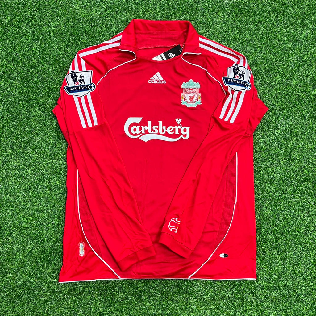 Sami Hyypiä Liverpool 2007-2008 Red Retro Kit Jersey Trikot Maillot Soccer Shirt
