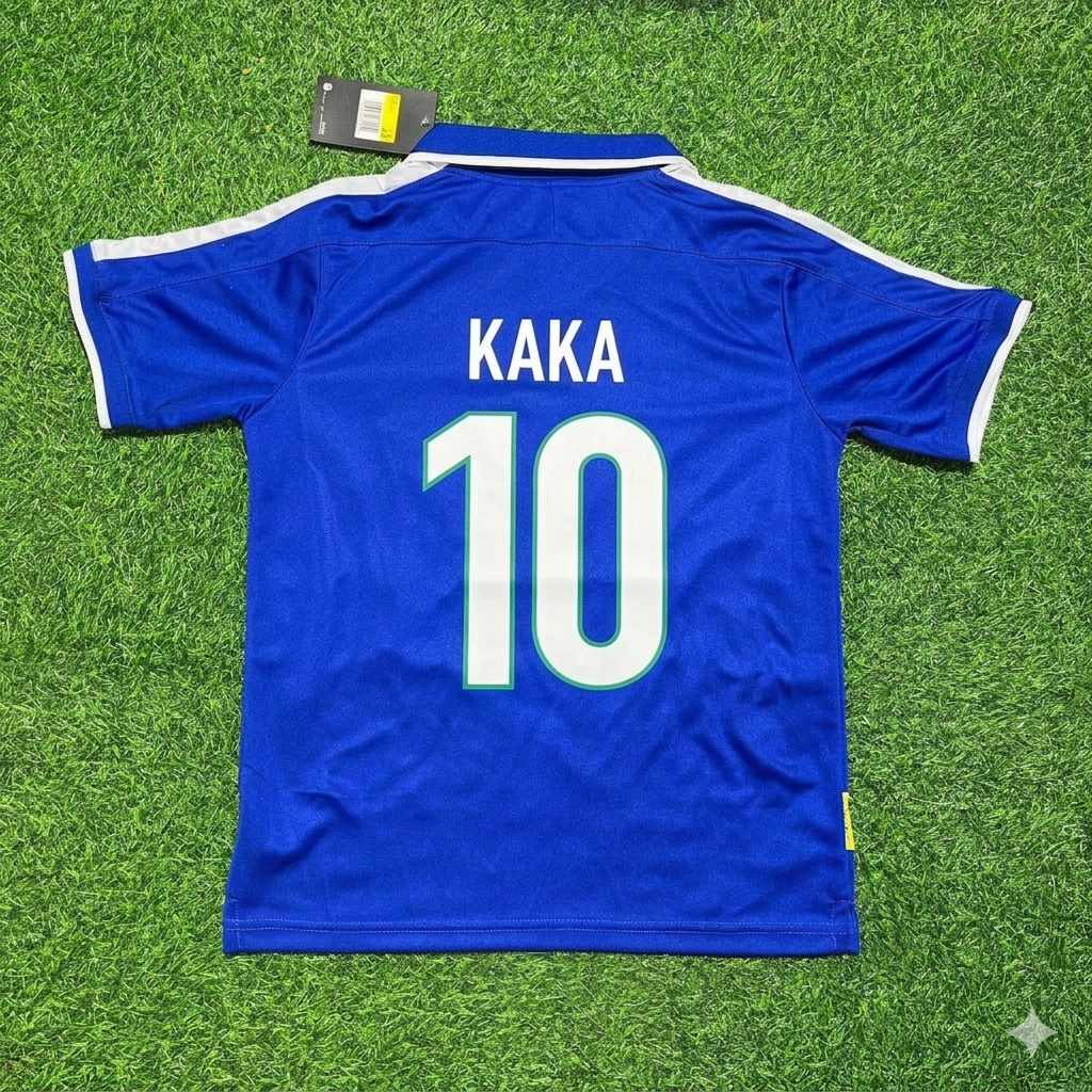 Kaka Leite Brasilien Blau Retro Fußballtrikot