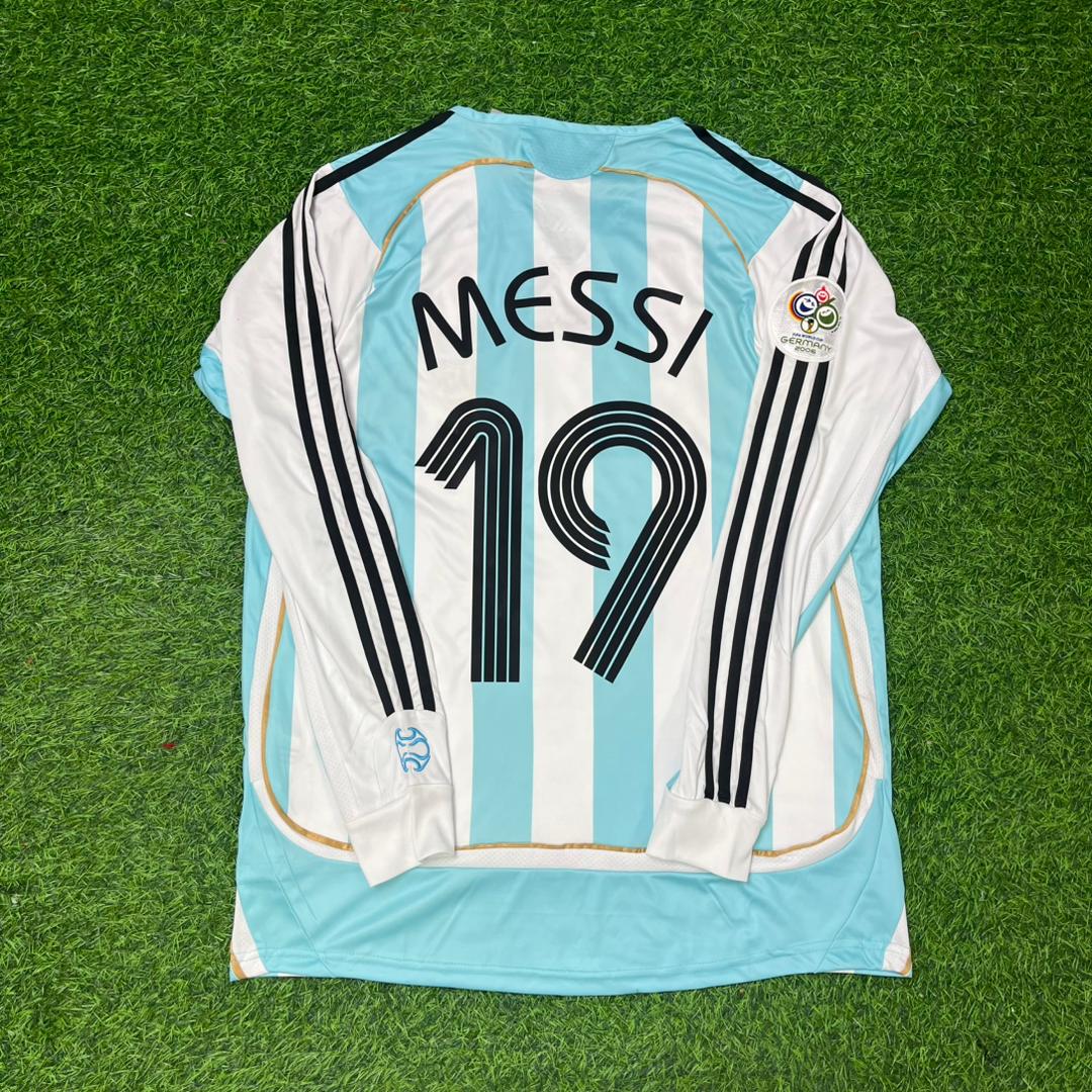 Lionel Messi Argentinien WM 2006 Retro Langarm-Fußballtrikot