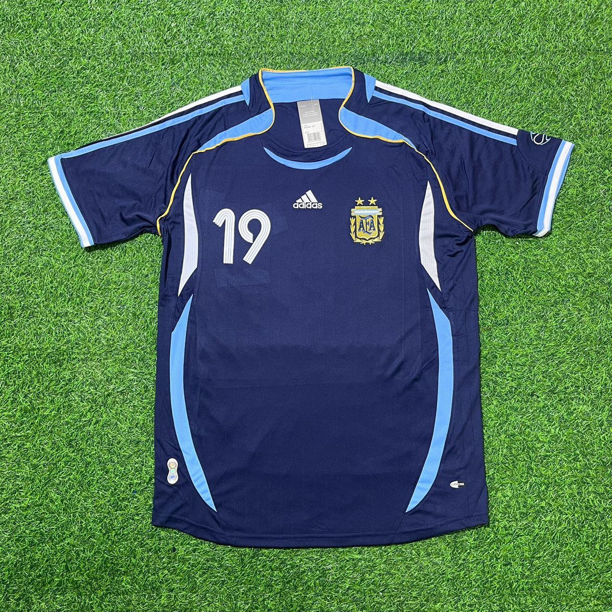 Lionel Messi Argentinien WM 2006 Dunkelblaues Heim Retro-Fußballtrikot-Set
