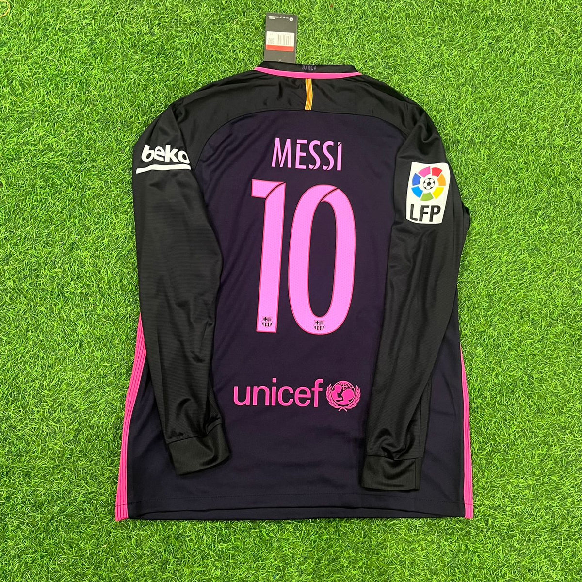 Lionel Messi Barcelona 2016/17 Retro Langarm Fußballtrikot-Set