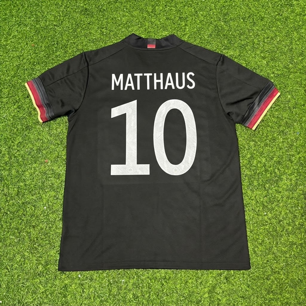 Lothar Matthäus #10 Deutschland Schwarz Retro Fußballtrikot