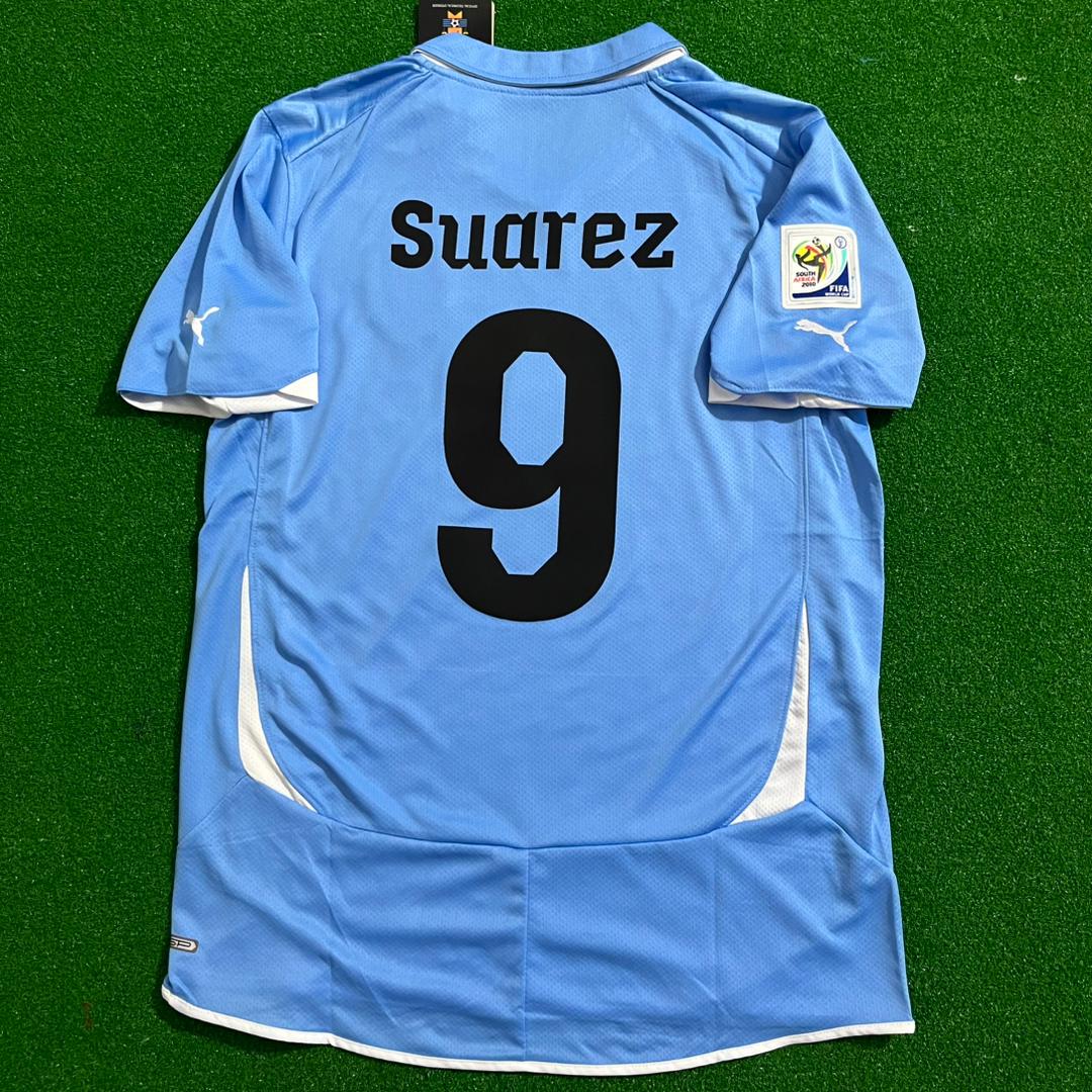 Luis Suárez Uruguay 2010 Südafrika WM Blau Retro Trikot Fußballtrikot
