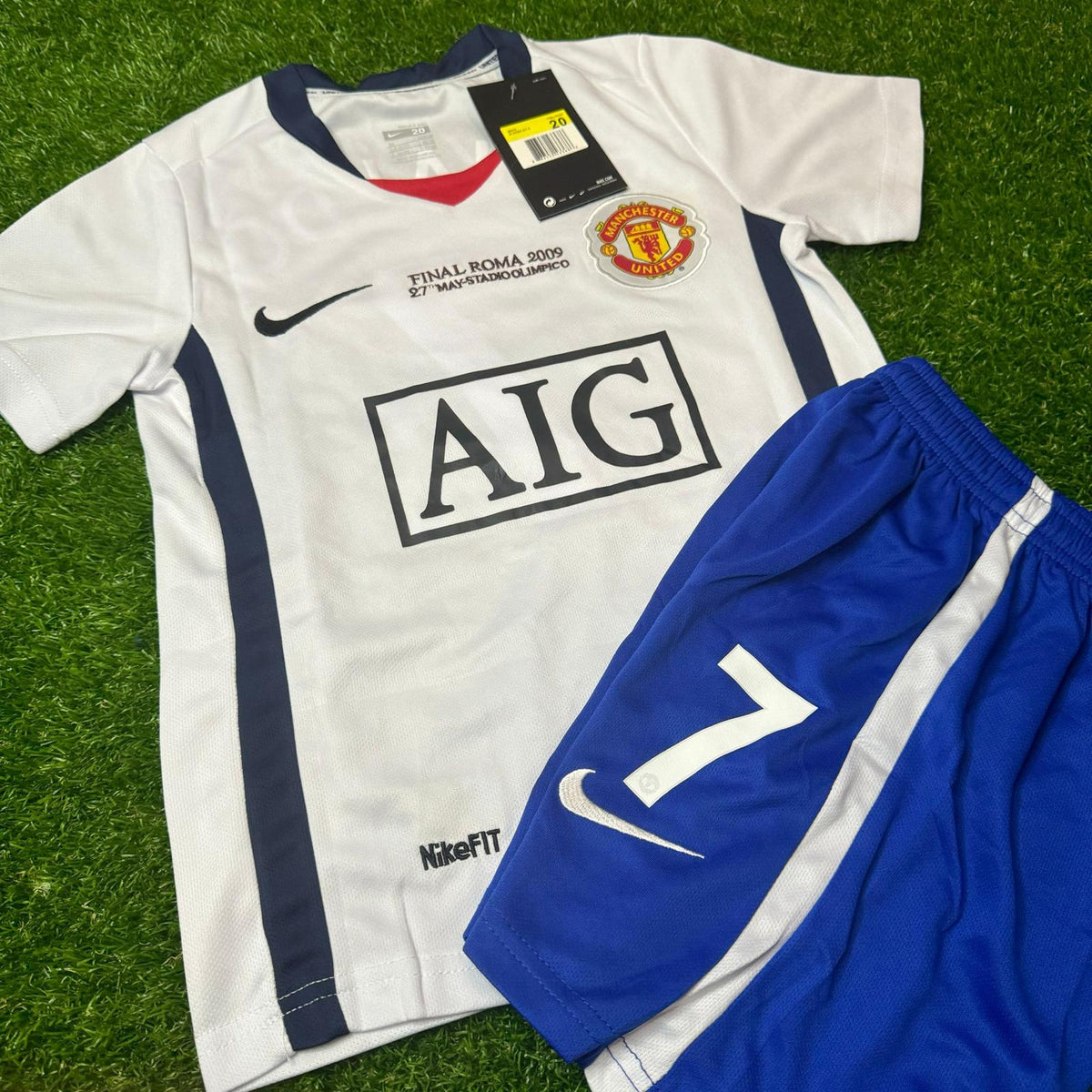 Cristiano Ronaldo Manchester United 2008/09 Auswärts Weiß Kinder Trikotsatz – Trikot für Kinder – | KinderTrikot | Maillot Enfant Soccer Shirt