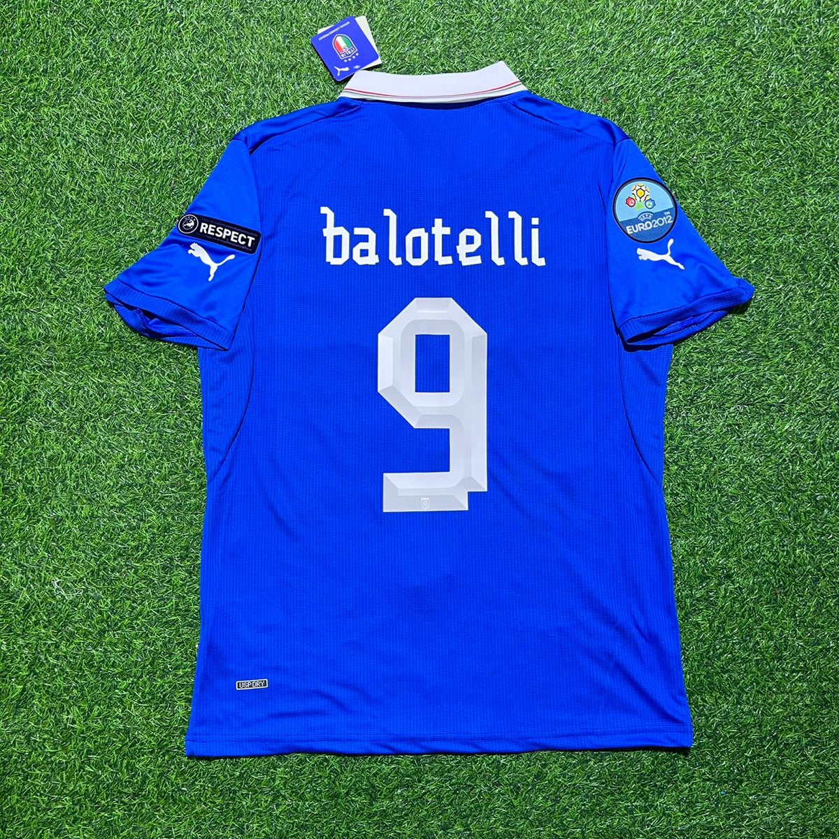Mario Balotelli 9- Italy Euro 2012 Retro Home Jersey