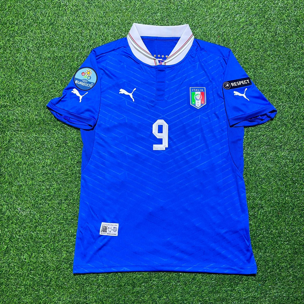 Mario Balotelli 9- Italy Euro 2012 Retro Home Jersey