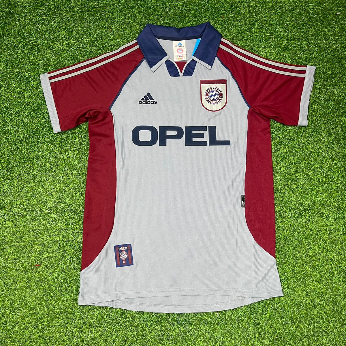 Mario Basler #14 FC Bayern München 1998-1999 Auswärts Retro Fußballtrikot Grau