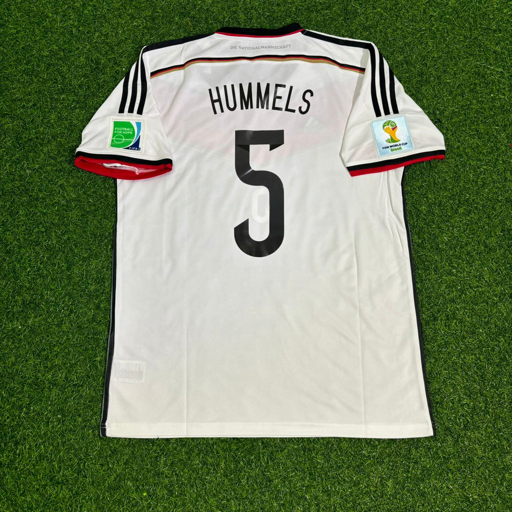 Mats Hummels Deutschland 2014 WM Weißes Retro-Fußballtrikot