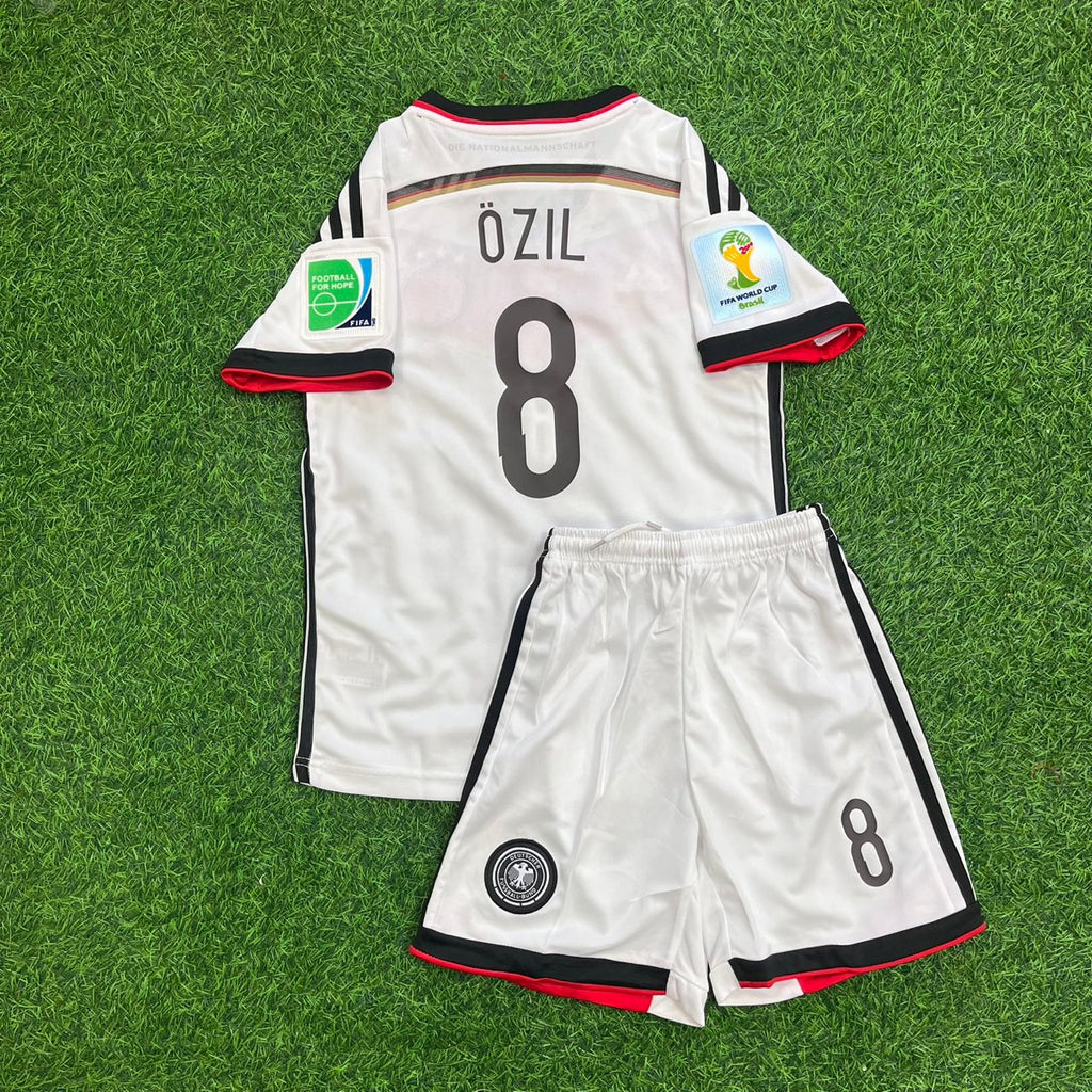 Mesut Özil Deutschland 2014 WM Weißes Retro Kinder Fußballtrikot