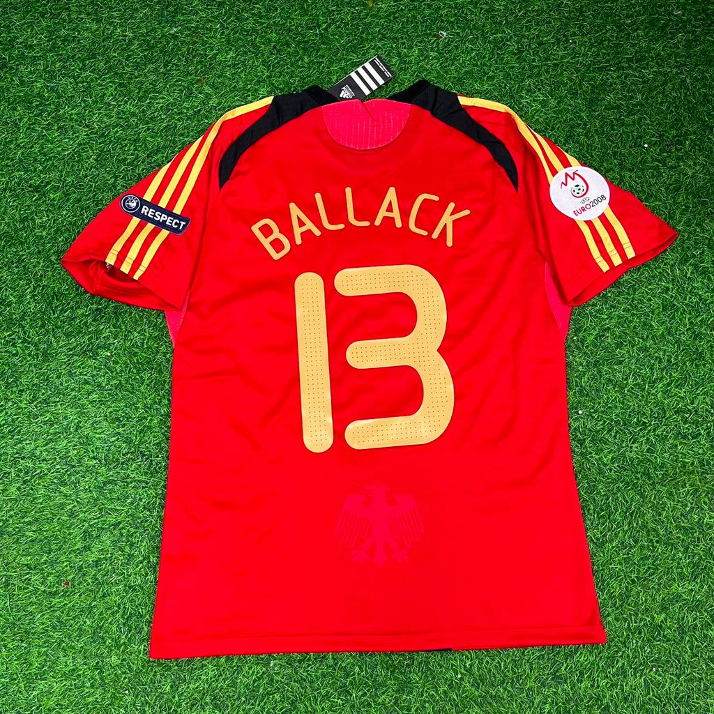 Michael Ballack Germany EURO 2008 Away Red Retro Football Jersey Kit