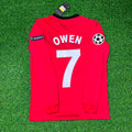 Michael Owen #7 Manchester United 2009-2010 Retro Long Sleeve Football Jersey