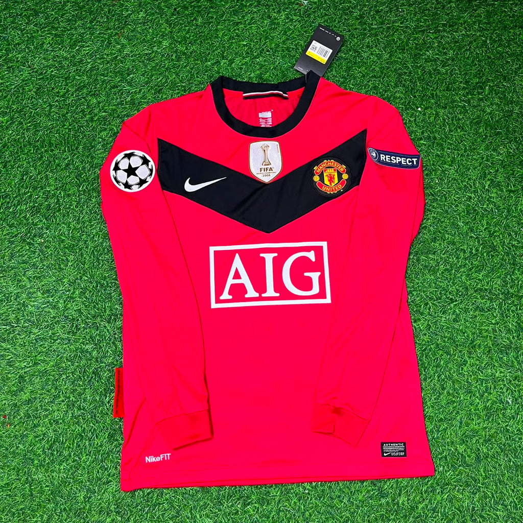 Michael Owen #7 Manchester United 2009-2010 Retro Long Sleeve Football Jersey