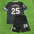 Moisés Caicedo Chelsea 2025 Schwarz Neues Trikot-Set für Kinder