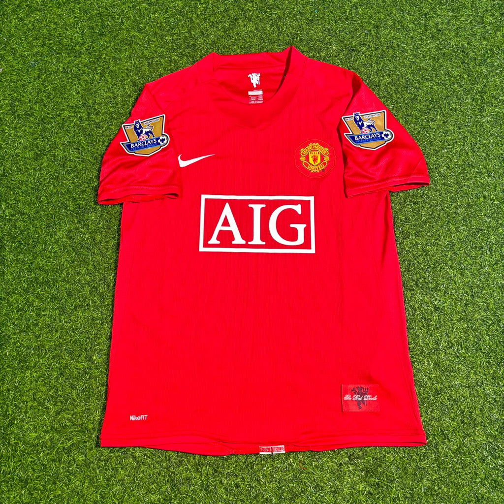 Nemanja Vidic Manchester United 2007 2008 EPL Retro Red Jersey Trikot