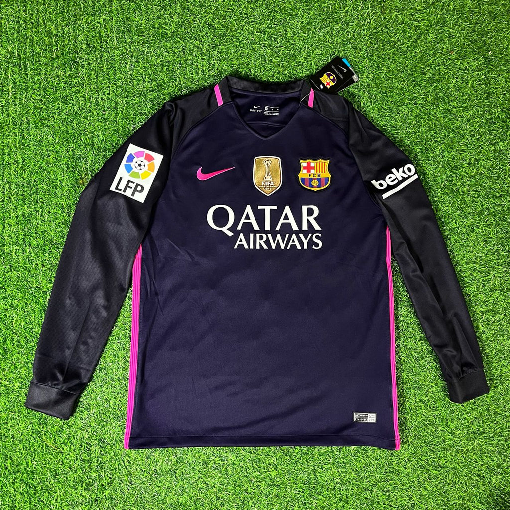 Sergio Busquets Barcelona 14/15 Retro Pink Printing Long Sleeve Jersey Maillot Trikot Maglia