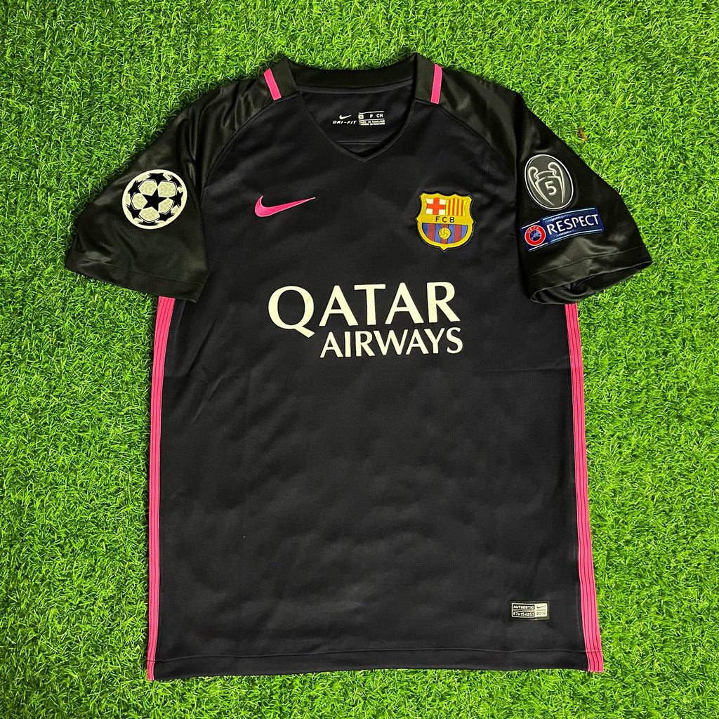 Neymar Jr Barcelona 2014/15 Retro Schwarz Pink Trikot