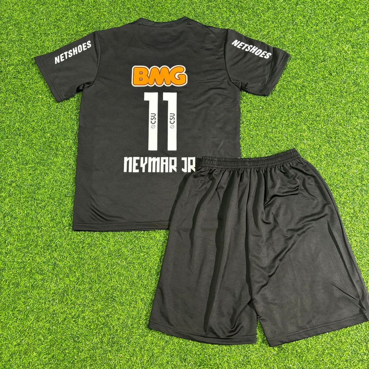 Neymar Jr Santos 2009-2013 Black Kids Retro Football Jersey