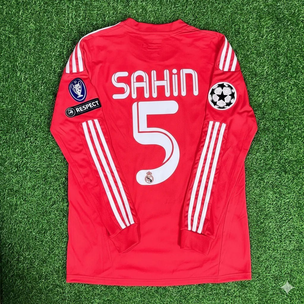 Nuri Sahin 5- Real Madrid 2011-2012 Red Long Sleeve Jersey Soccer Shirt