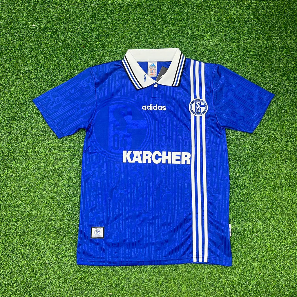 Olaf Thon Schalke 04 1996-1997 Heim-Retro-Fußballtrikot