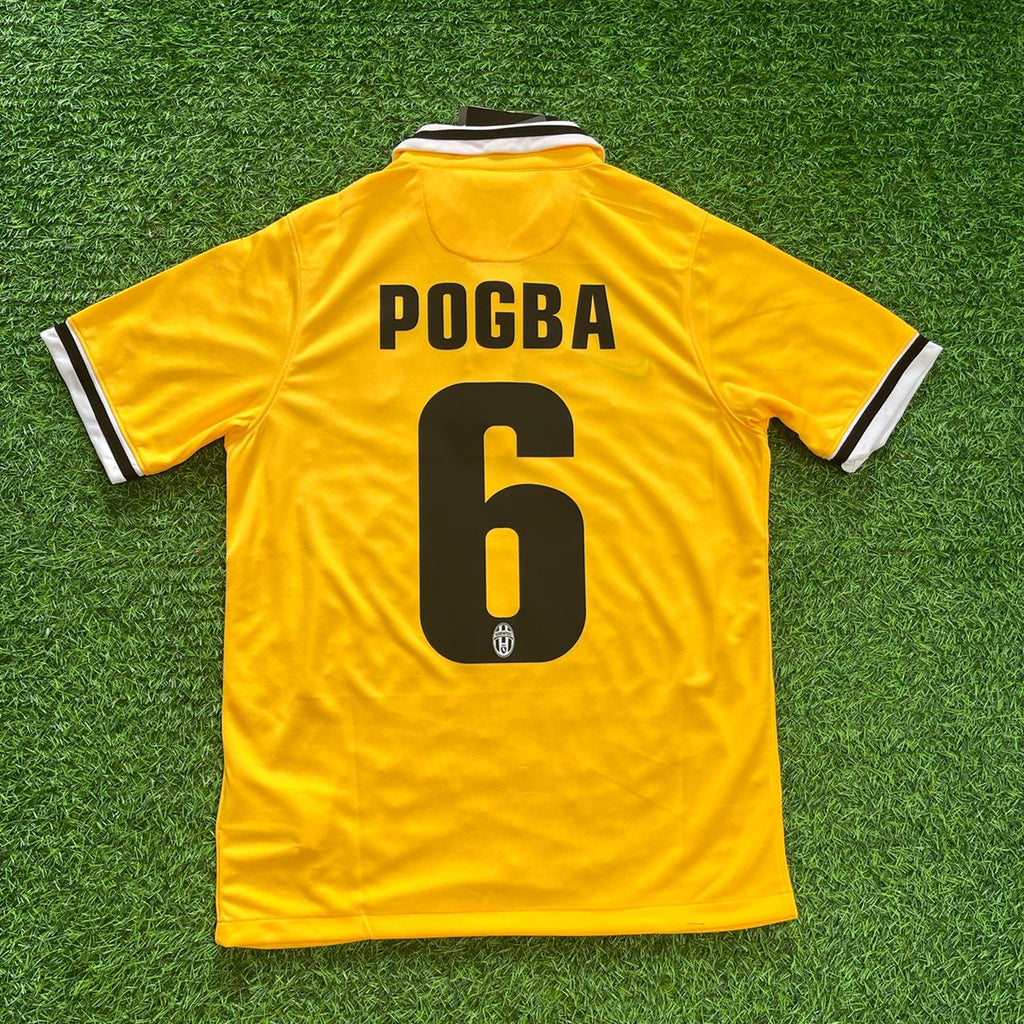 Paul Pogba Juventus 2013/2014 Gelbes Auswärts Retro Fußballtrikot