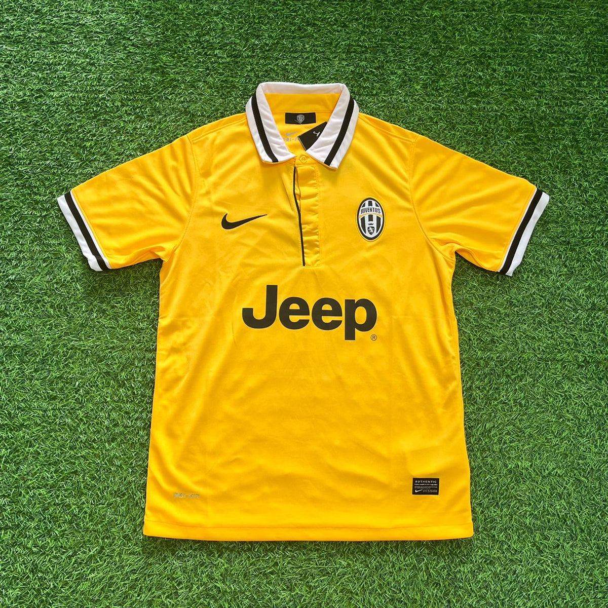 Paul Pogba Juventus 2013/2014 Gelbes Auswärts Retro Fußballtrikot
