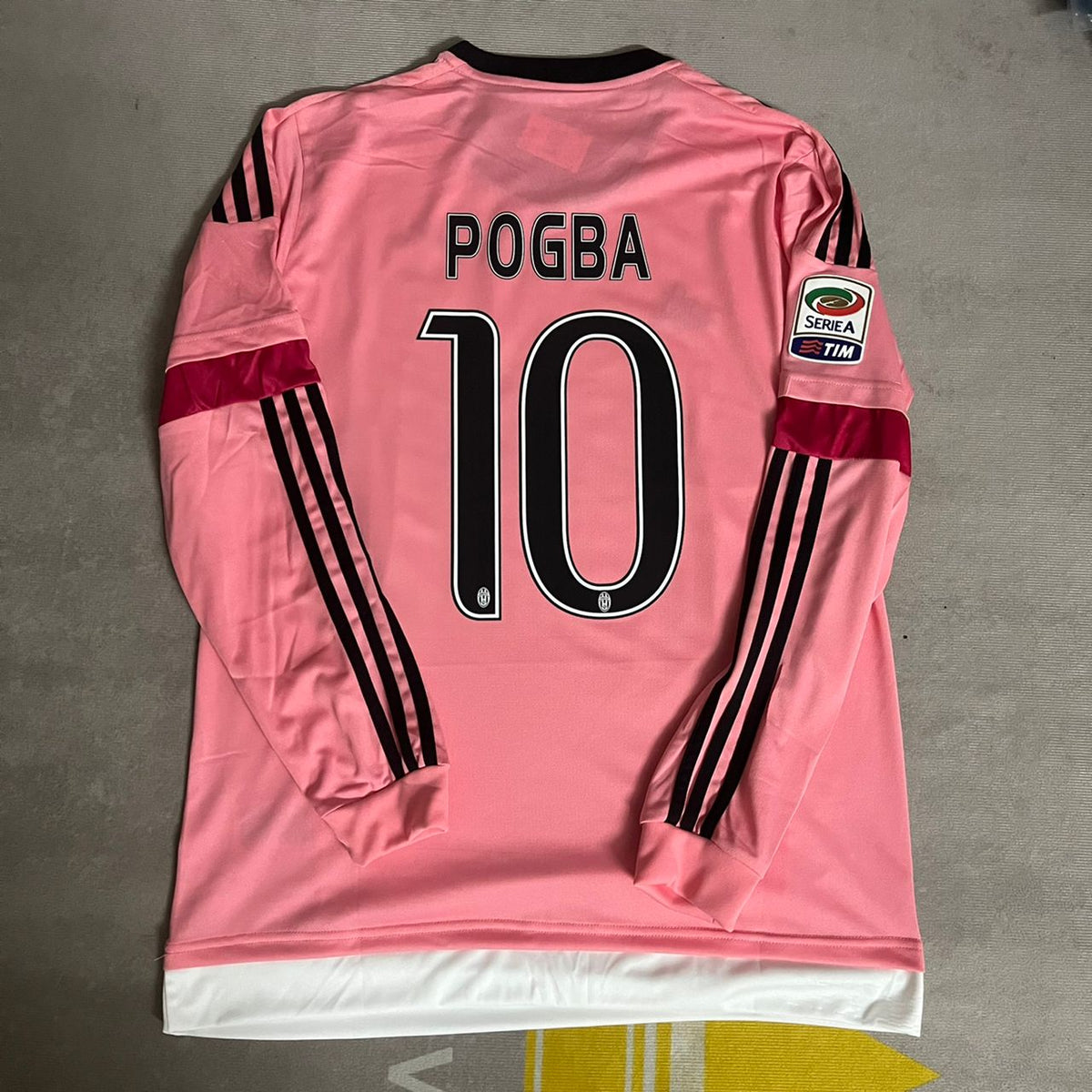 Paul Pogba Juventus Rosa Retro 2015-2016 Langarm Rosa Trikot