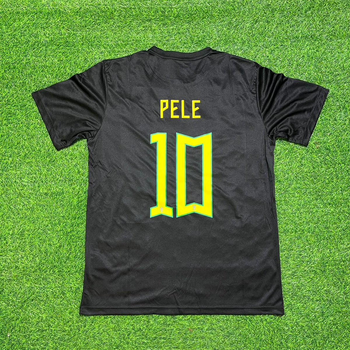 Pelé Brasil Retro Fußballtrikot-Set Schwarz