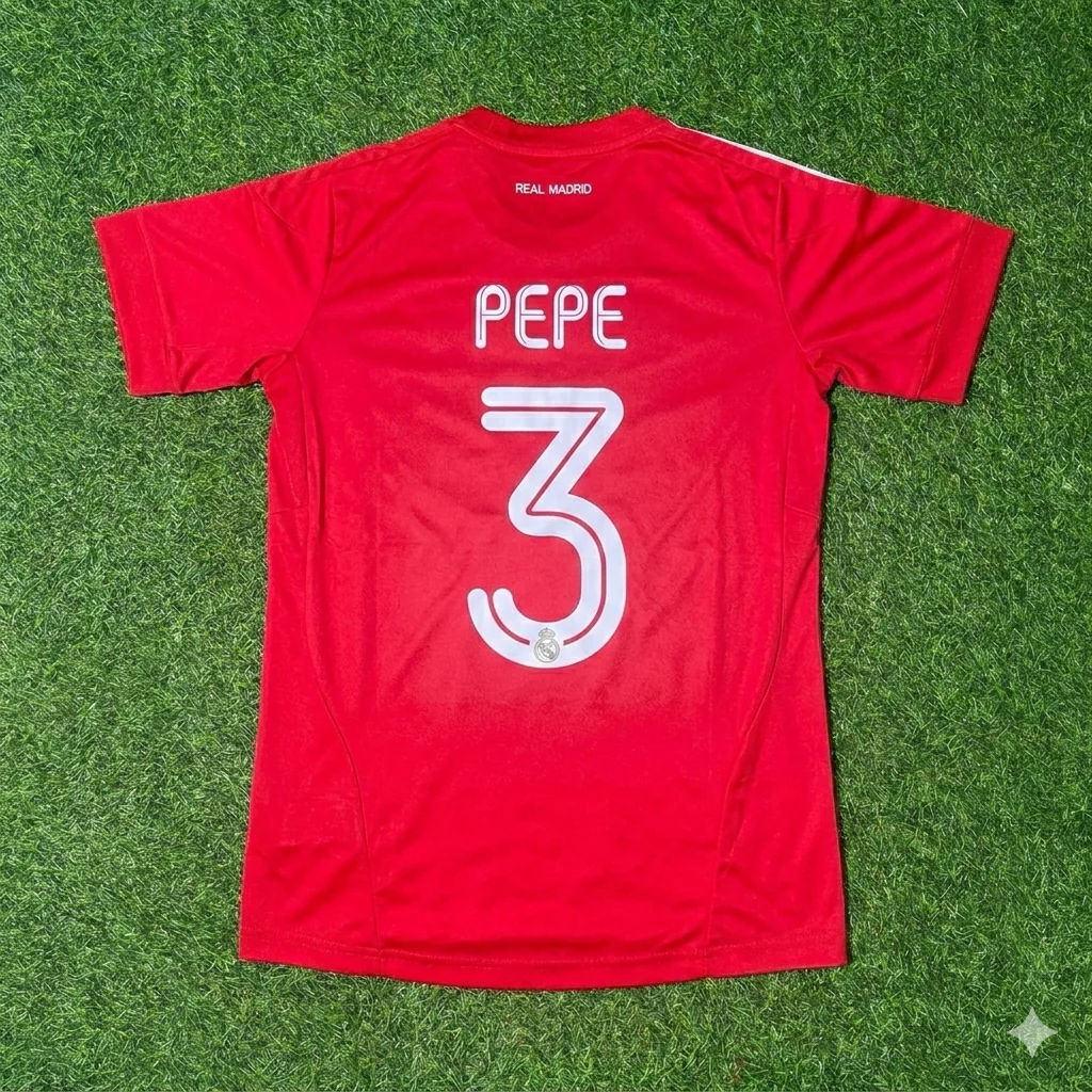 Pepe 3 - Real Madrid 2011/2012 Rotes Fußballtrikot