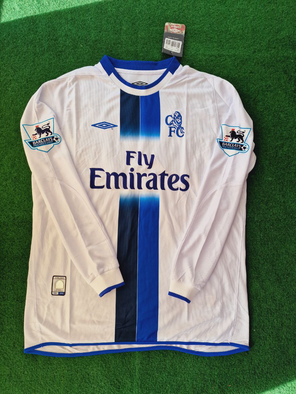 Ricardo Carvalho 6 Chelsea Away 2004 Retro White Long Sleeve Jersey Trikot Kit Maillot Soccer Shirt
