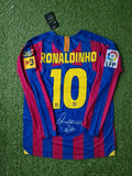 Ronaldinho Gaucho Barcelona 2006 Finale Retro Langarm-Fußballtrikot