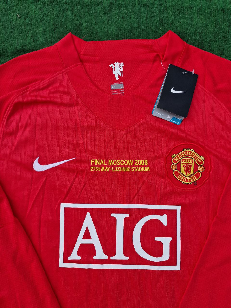 Paul Scholes Manchester United 2008 Champions League Finale Retro Langarmtrikot Fußballshirt