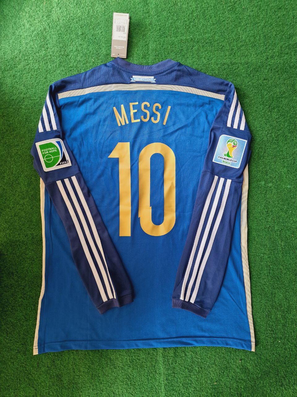 Lionel Messi Argentinien WM 2014 Retro Fußballtrikot