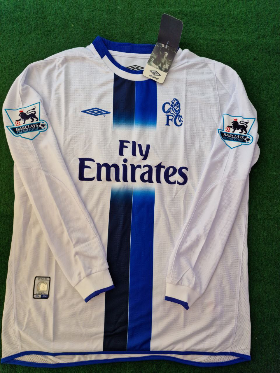 Ricardo Carvalho 6 Chelsea Away 2004 Retro White Long Sleeve Jersey Trikot Kit Maillot Soccer Shirt