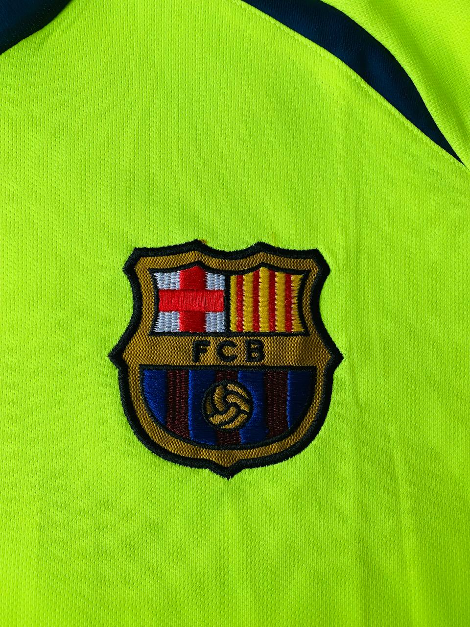 Ronaldinho Gaucho Barcelona 2005 2006 Green Yellow Kids Retro Jersey Trikot Maillot Soccer Shirt