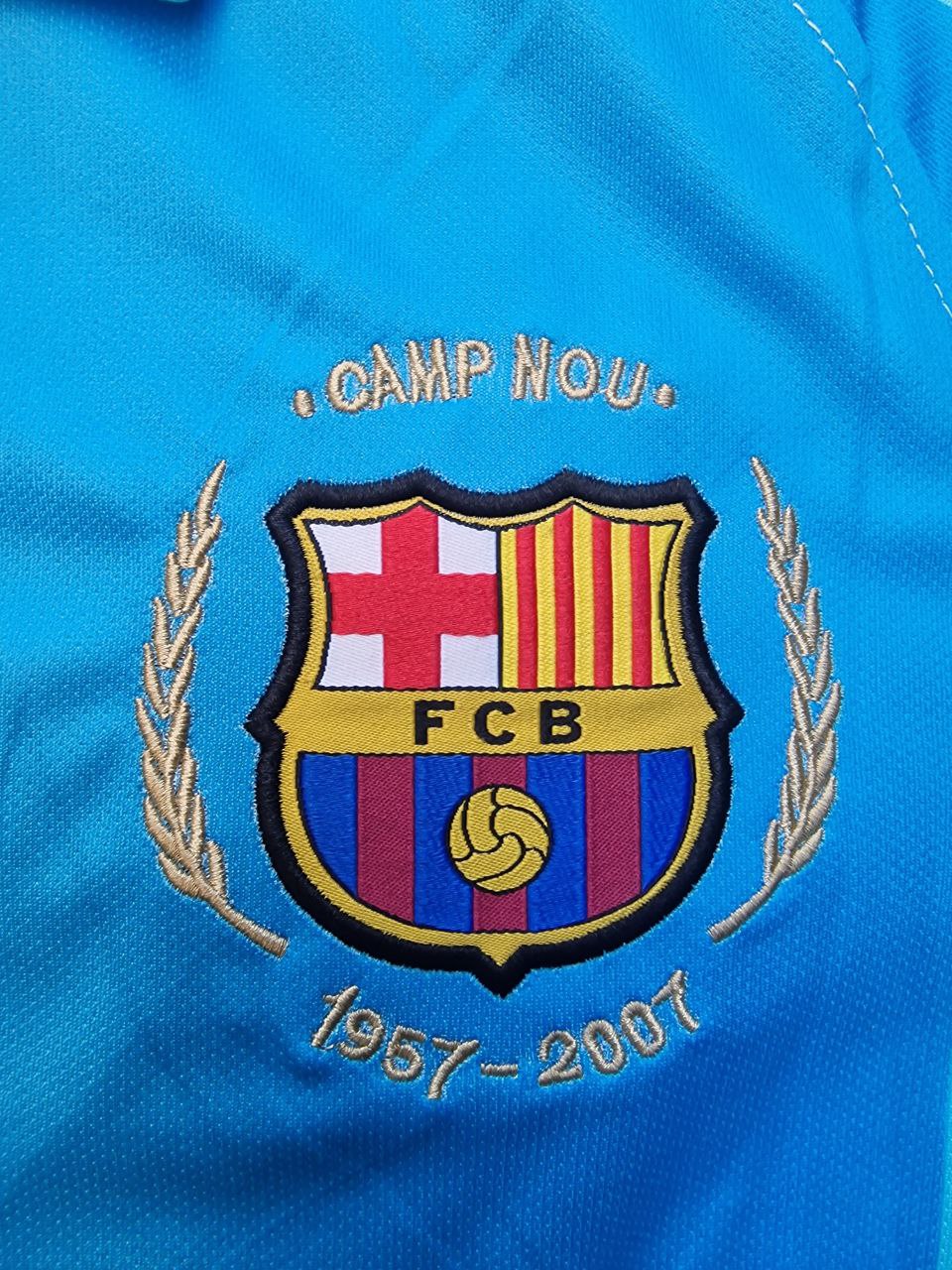 Lionel Messi Barcelona 2007 2008 Hellblau Gelb Nummer 19 Retro Trikot