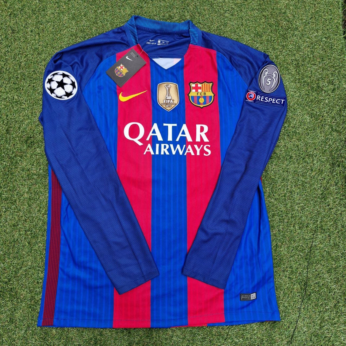 Lionel Messi Barcelona 2016 Sonderedition Trikot mit Weltmeisterschafts-Patch Fußballtrikot
