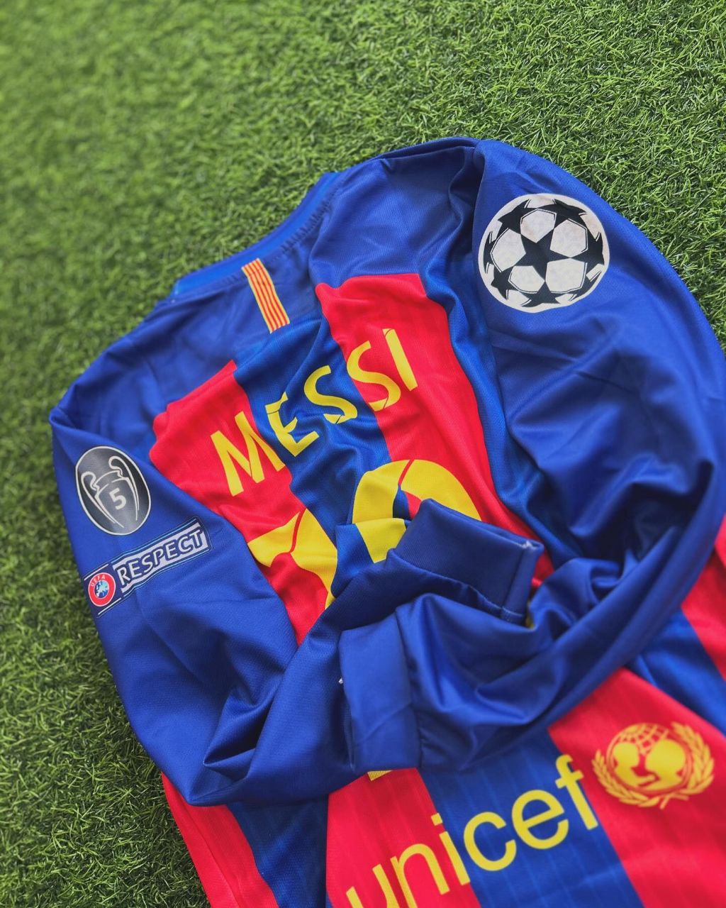 Lionel Messi Barcelona 2016 Sonderedition Trikot mit Weltmeisterschafts-Patch Fußballtrikot