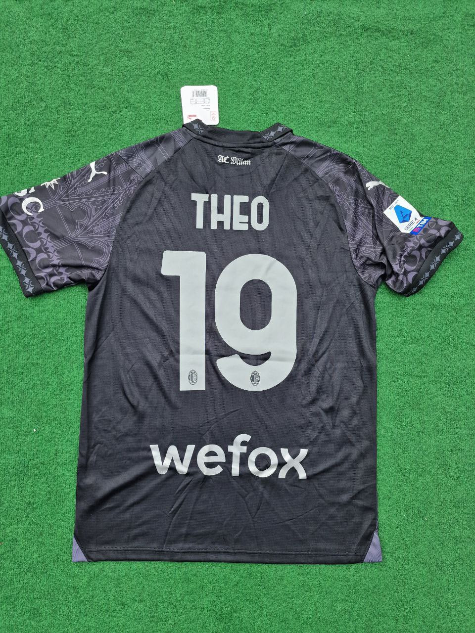 Theo Hernandez AC Mailand 2024 Schwarzes Trikot