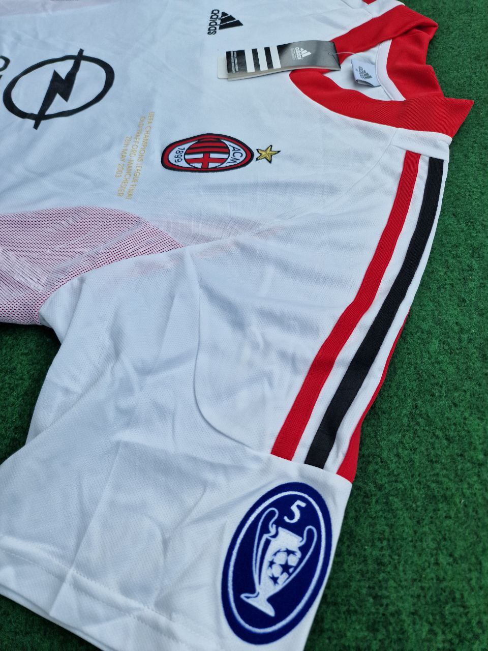 Andriy Shevchenko AC Mailand 2003 Champions League Finale Old Trafford Retro Trikot Weiß Maglia Maillot
