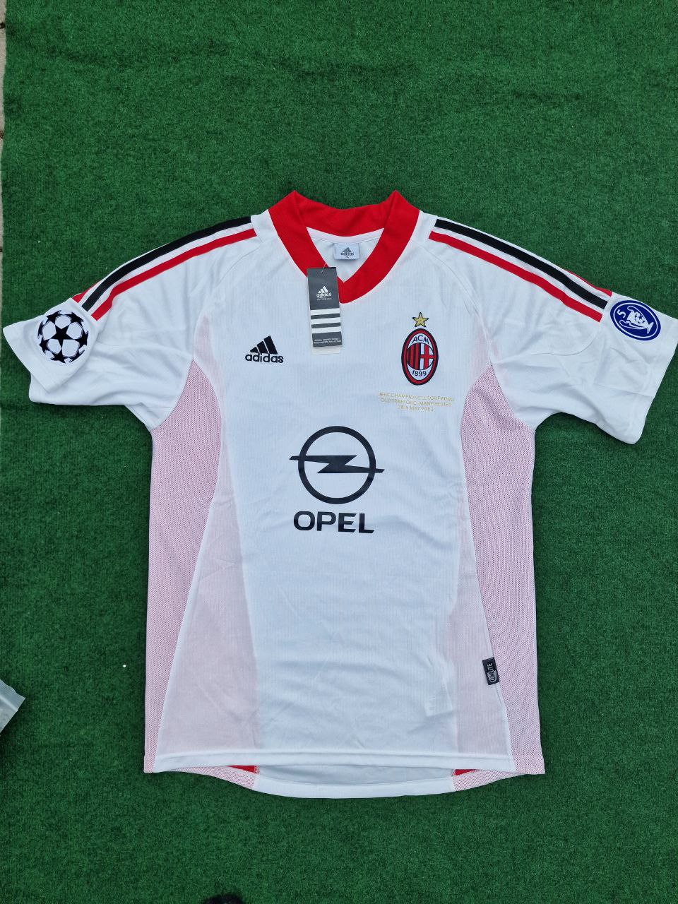 Rivaldo AC Milan 2003 Champions League Final Old Trafford White Retro Jersey Maglia Maillot