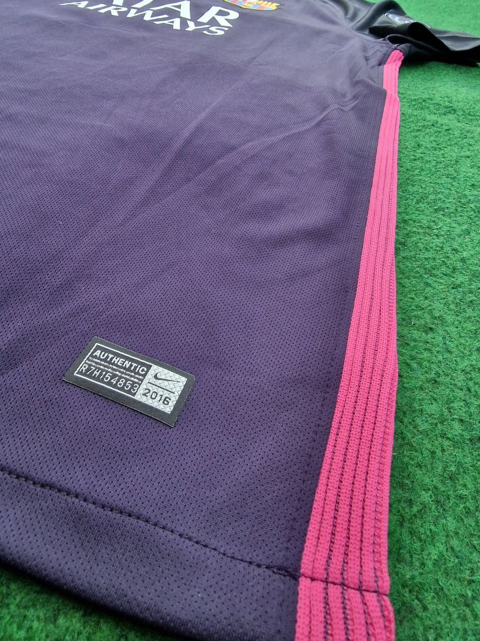 Andres Iniesta Barcelona 14/15 Retro Pink Printing Long Sleeve Jersey Maillot Trikot Maglia