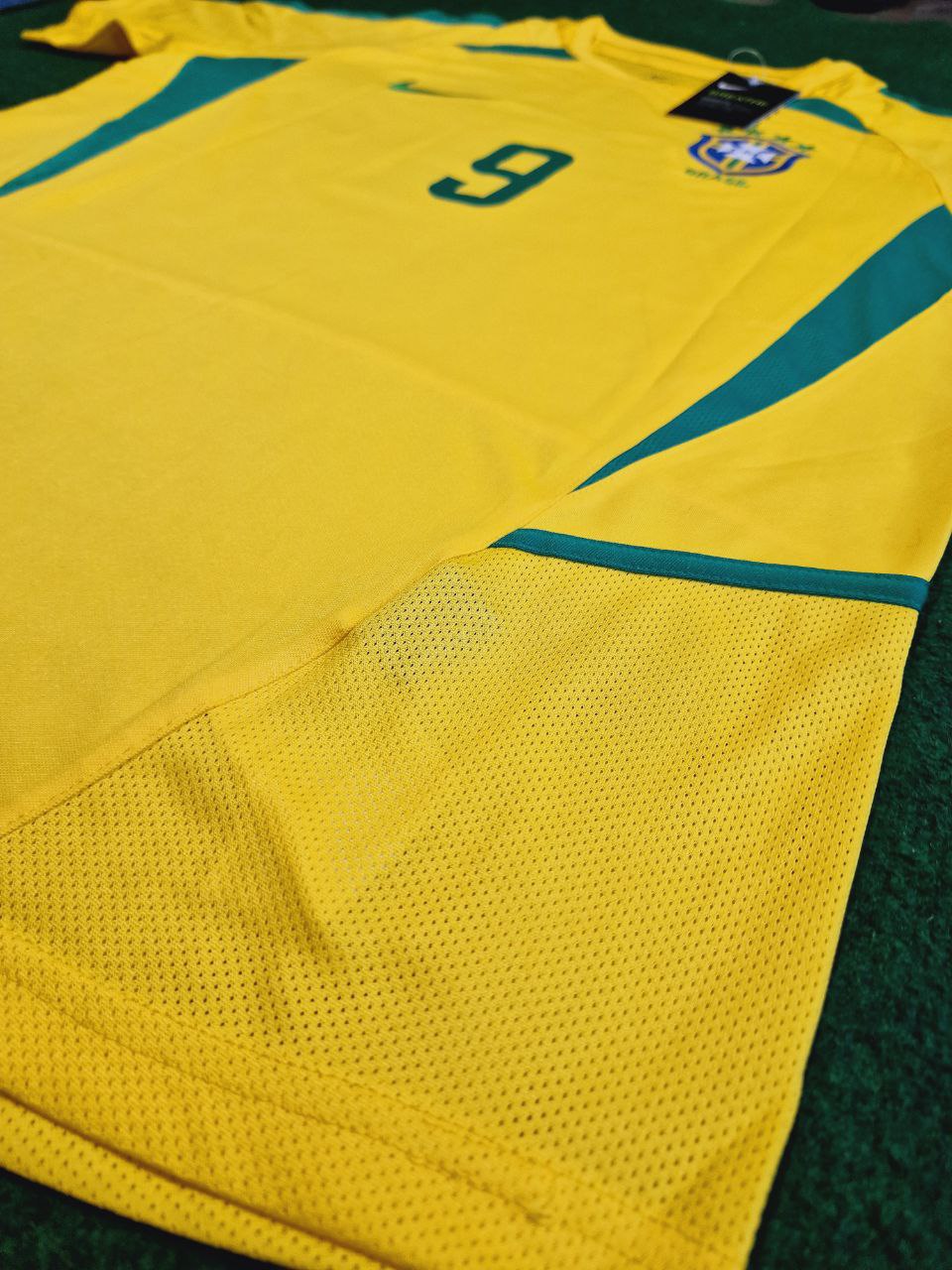 Rivaldo #10 Brazil 2002 World Cup Retro Jersey Trikot Soccer Shirt