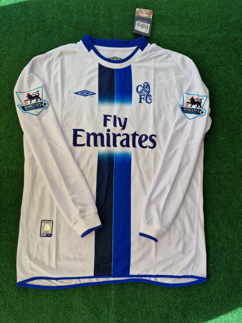 Ricardo Carvalho 6 Chelsea Away 2004 Retro White Long Sleeve Jersey Trikot Kit Maillot Soccer Shirt