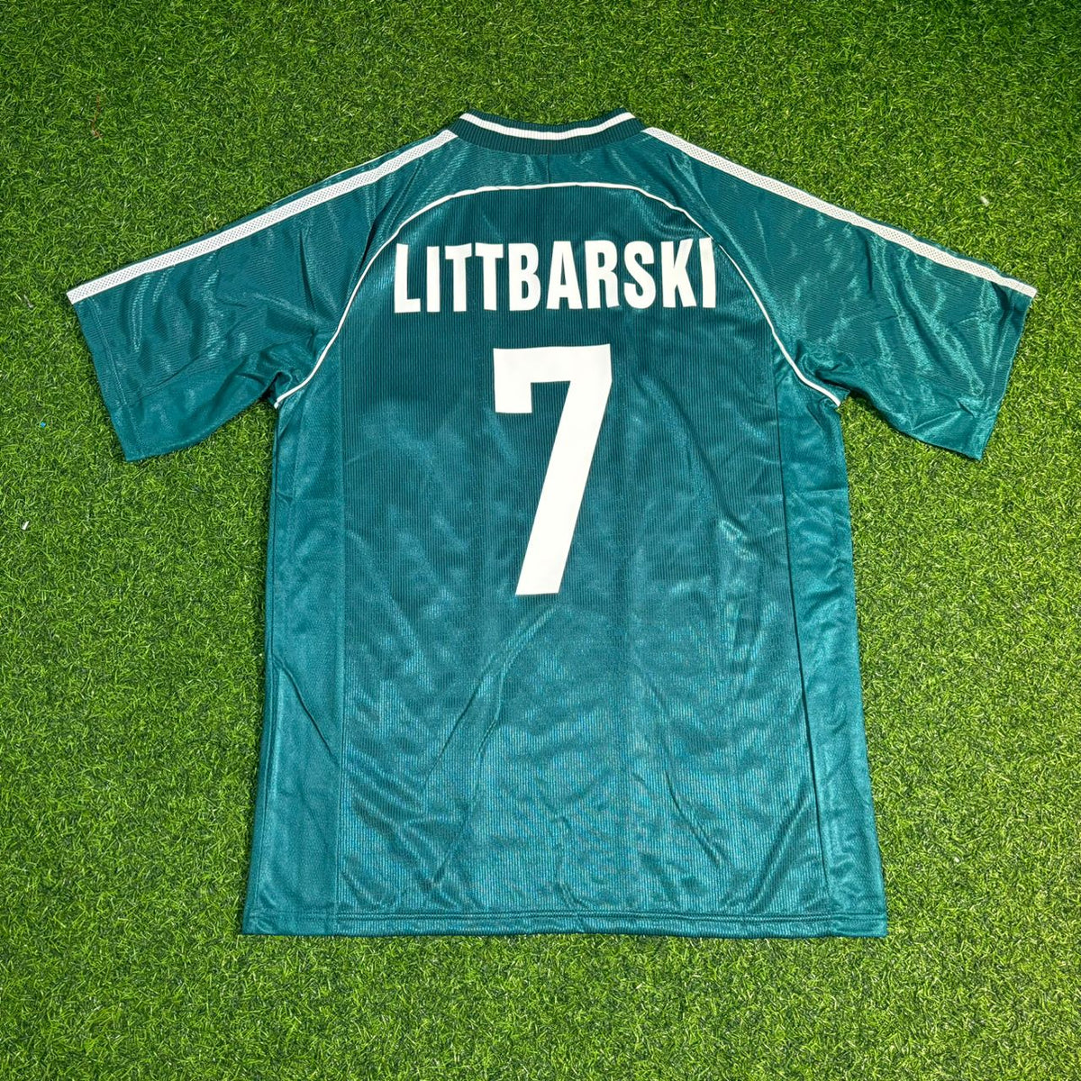 Pierre Littbarski #7 Deutschland Auswärts Germany Retro Fußballtrikot Grün