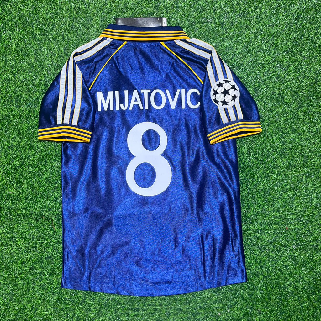 Predrag Mijatović 8-  Real Madrid 1998-1999 Blue Retro Jersey Soccer Shirt