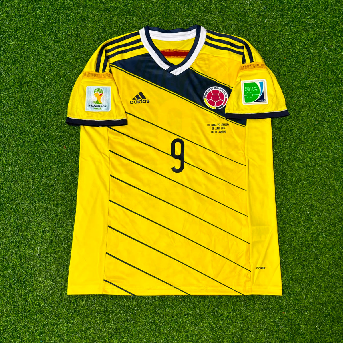 Radamel Falcao Kolumbien 2014 Brasilien WM Blau Retro Trikot