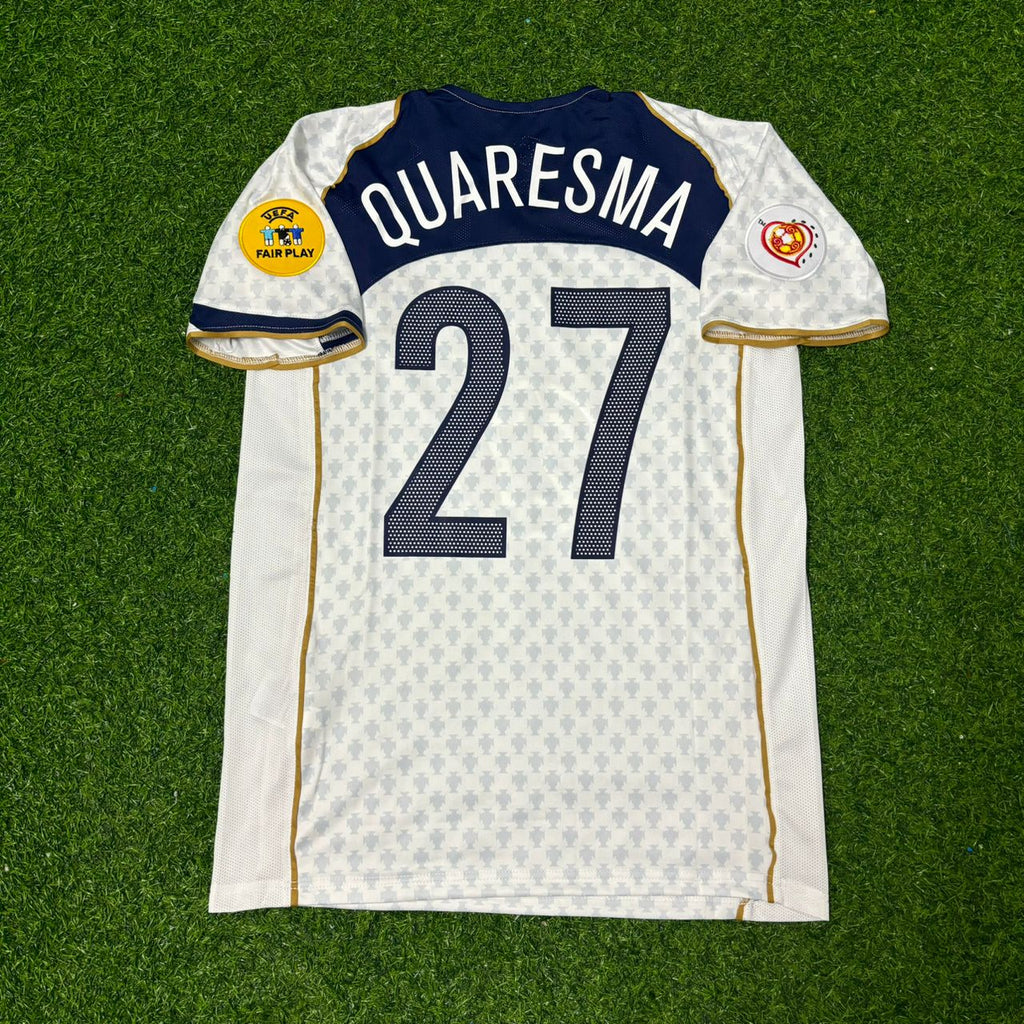Ricardo Quaresma #27 Portugal EURO 2004 Away White Retro Football Jersey Kit
